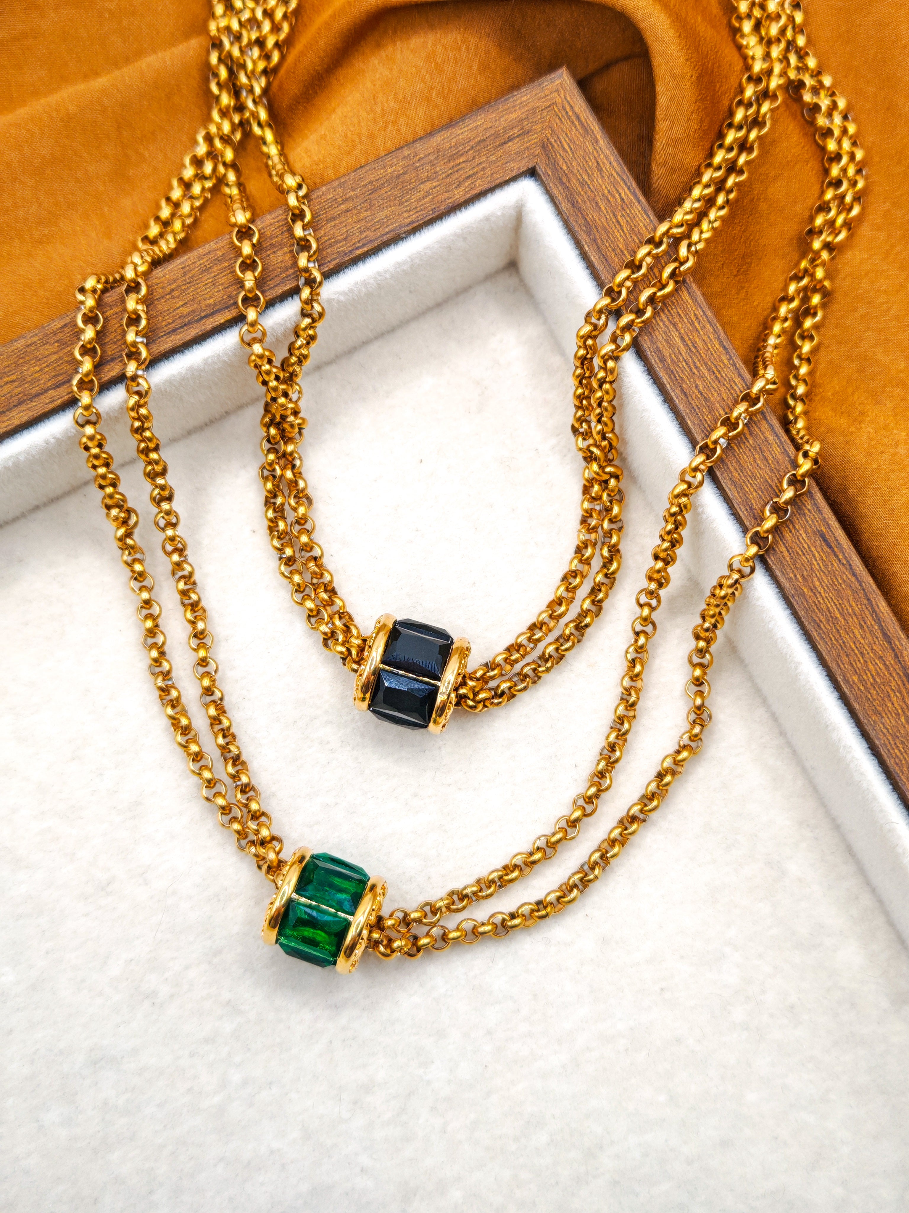 Collier Radiance - green & black