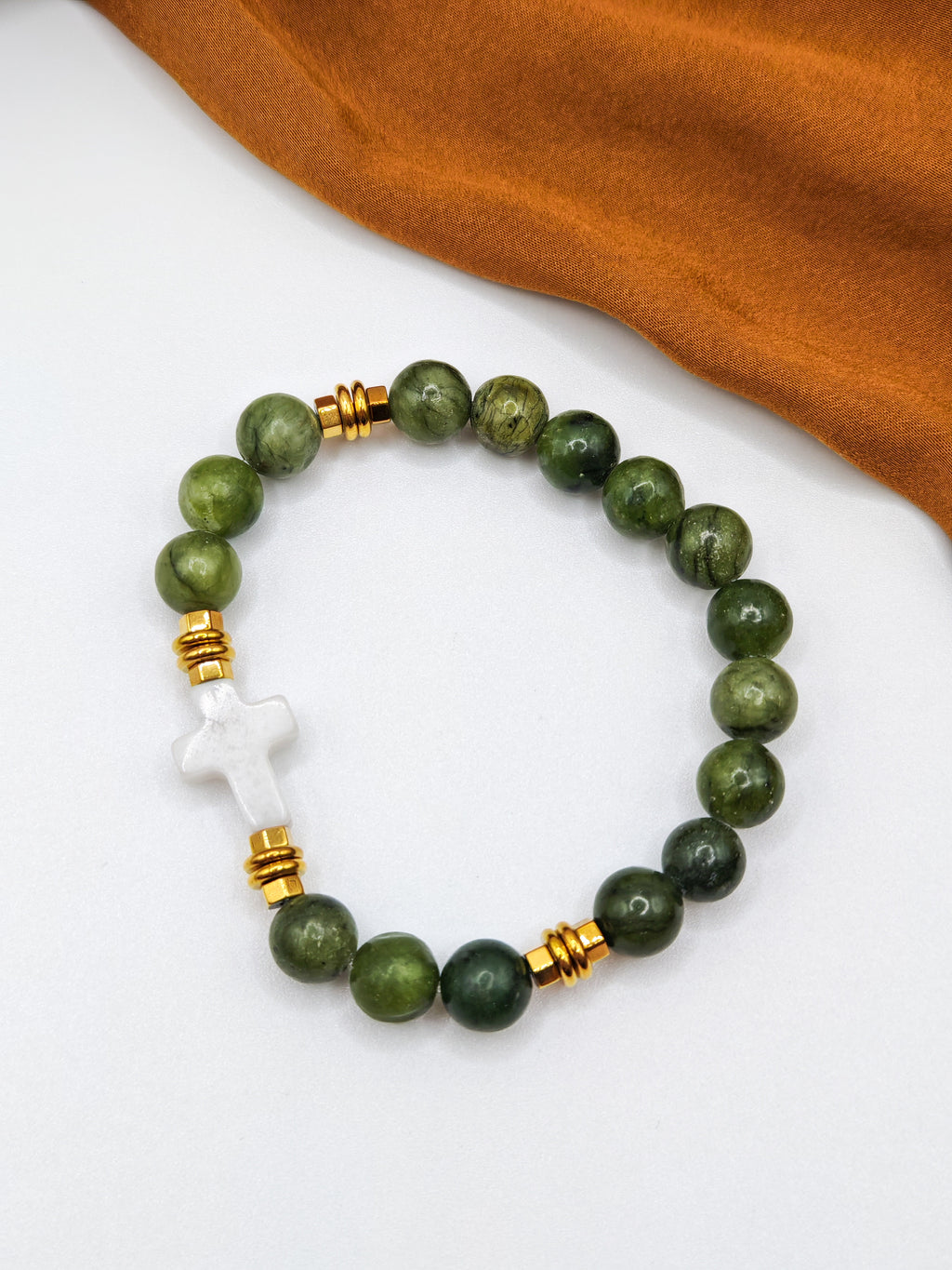 Bracelets OBSIDIAN Cross - green & black