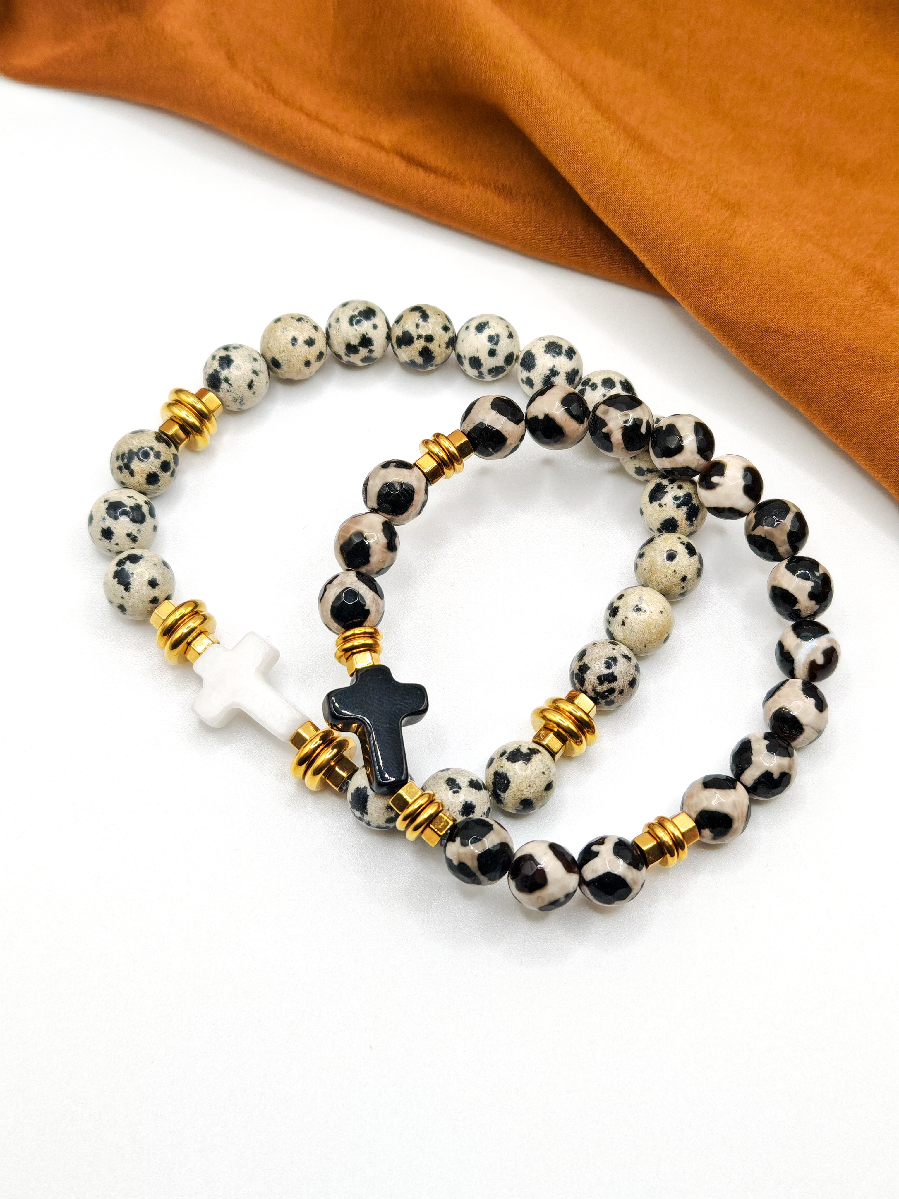 Bracelets OBSIDIAN Cross - les dalmatiens