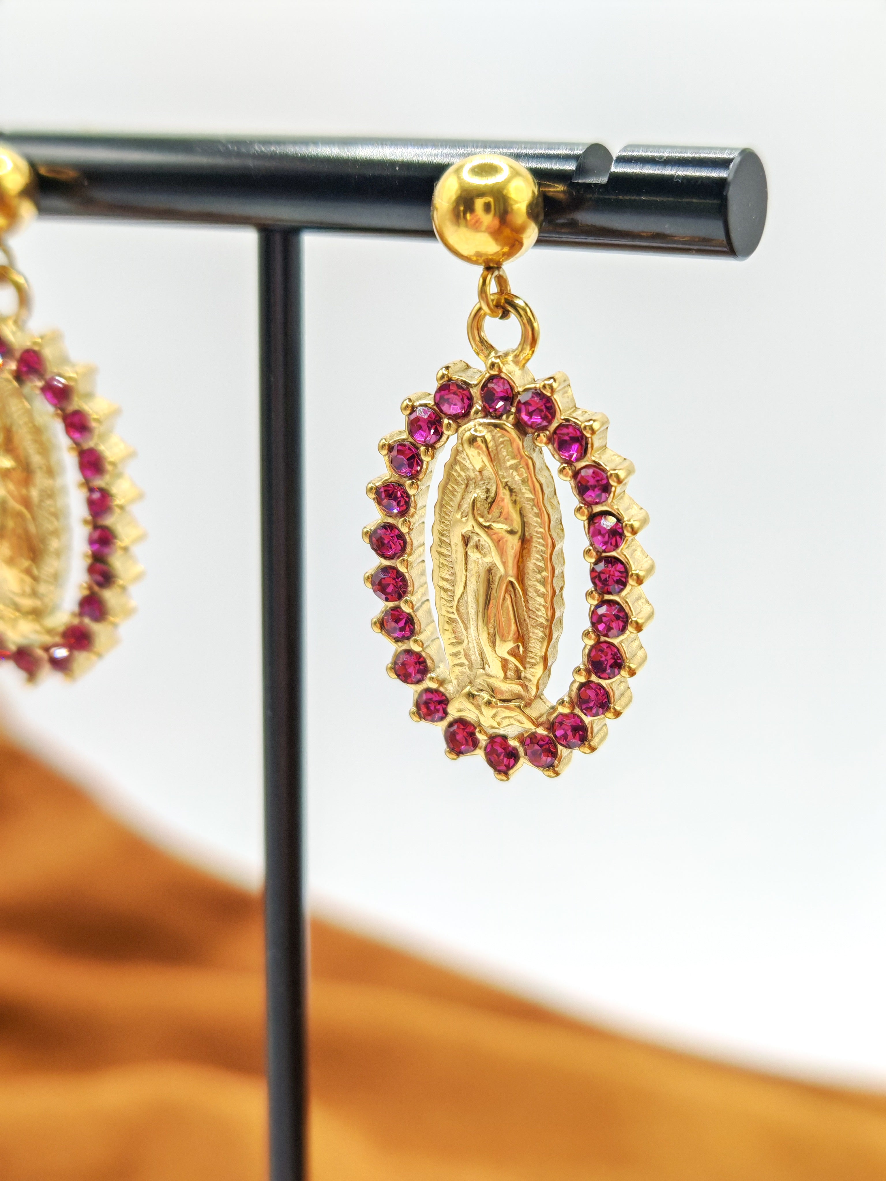 Boucles d'oreilles RADIANCE - black & fushia