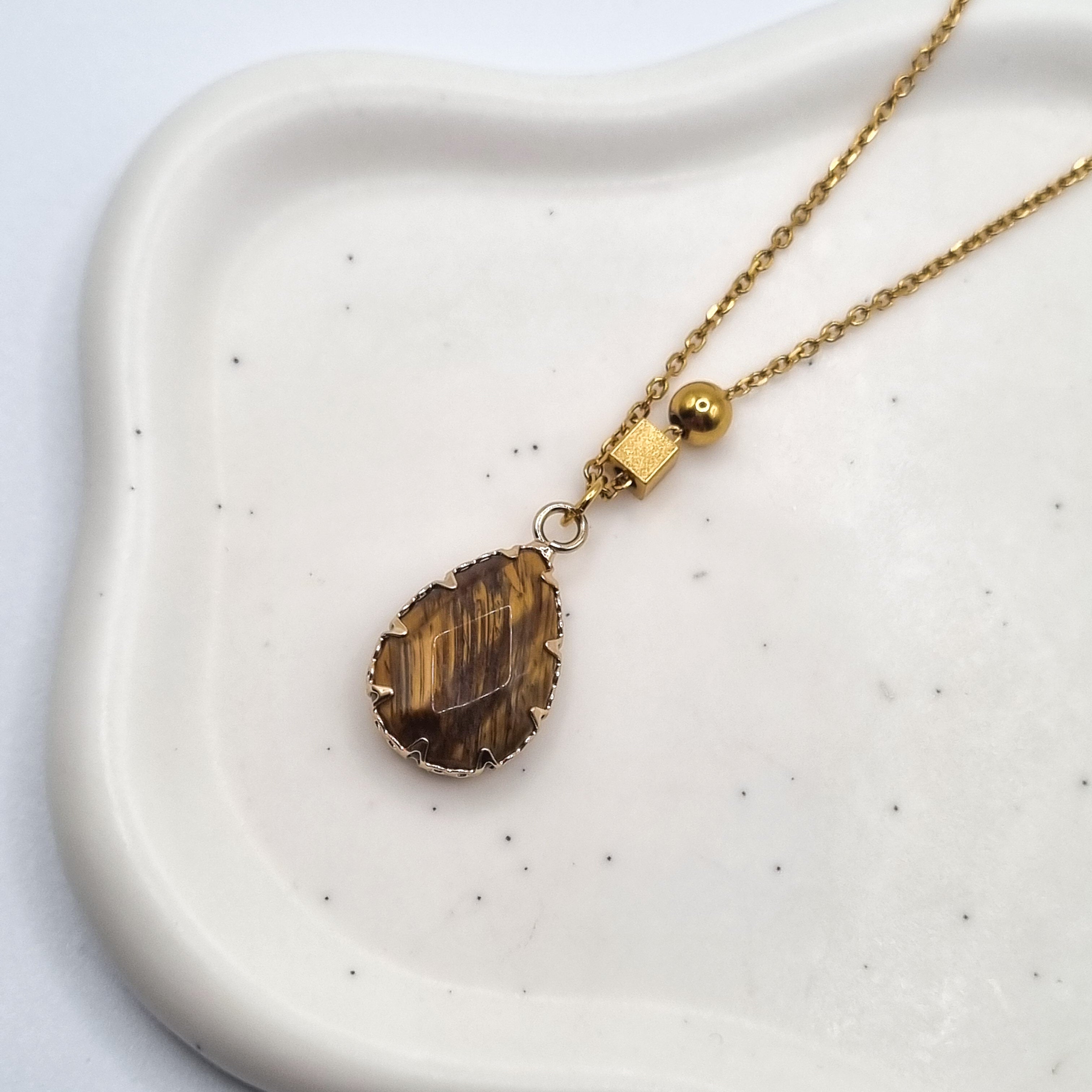 Collier pierre œil de tigre