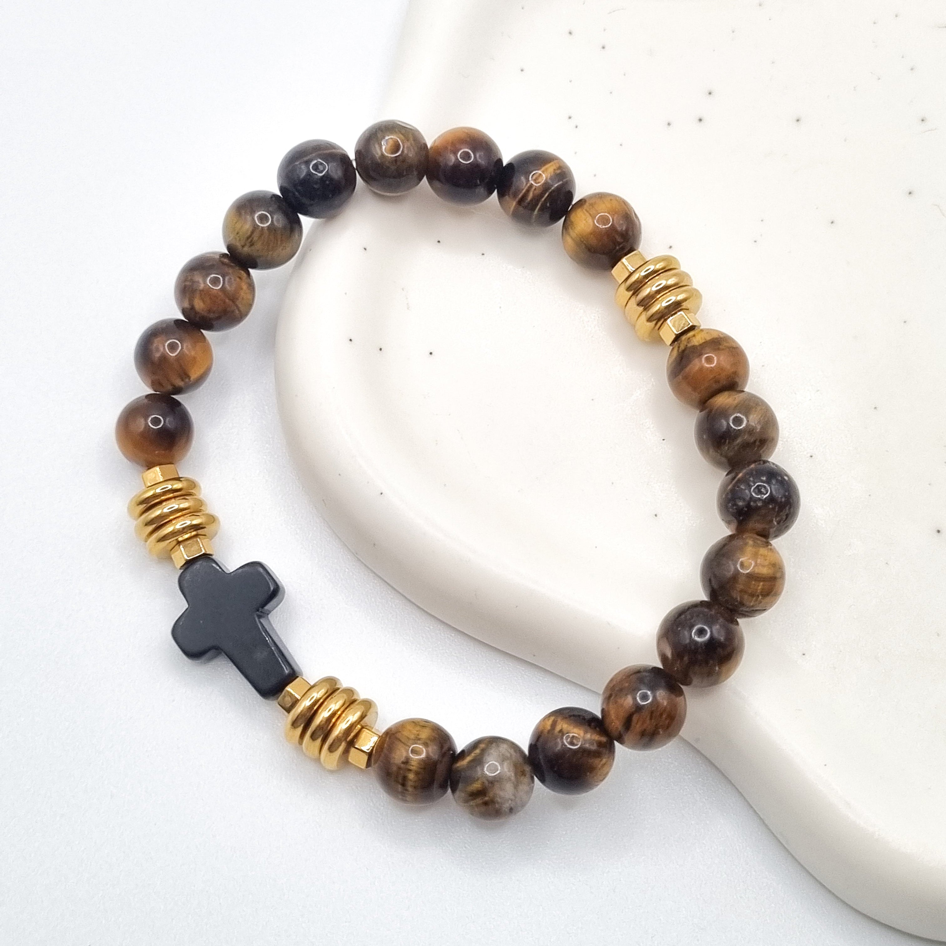 Bracelet protecteur OBSIDIAN CROSS