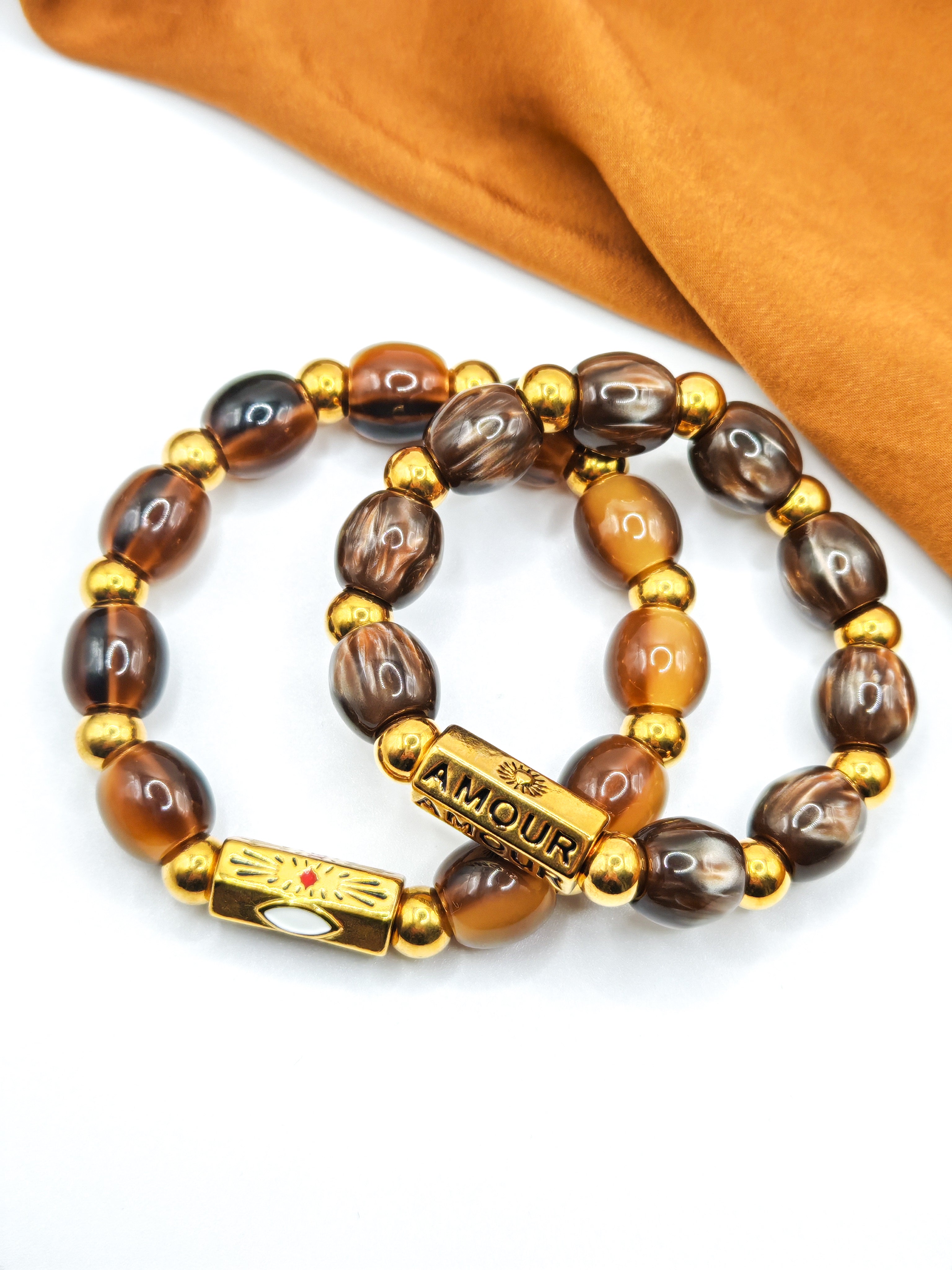 Bracelets AMORA - les marrons