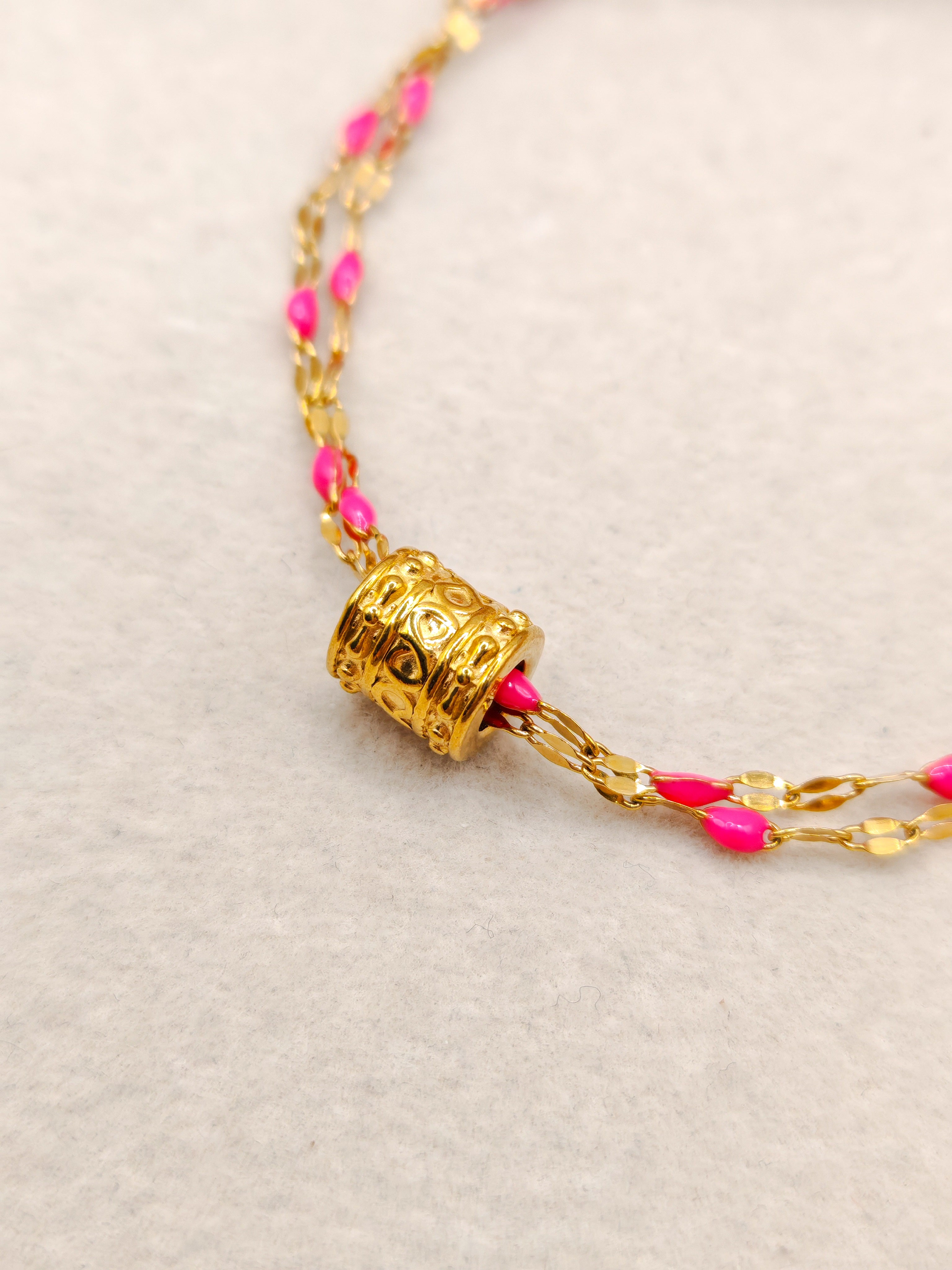 Colliers SUNSET -  baby pink & fushia & purlpe