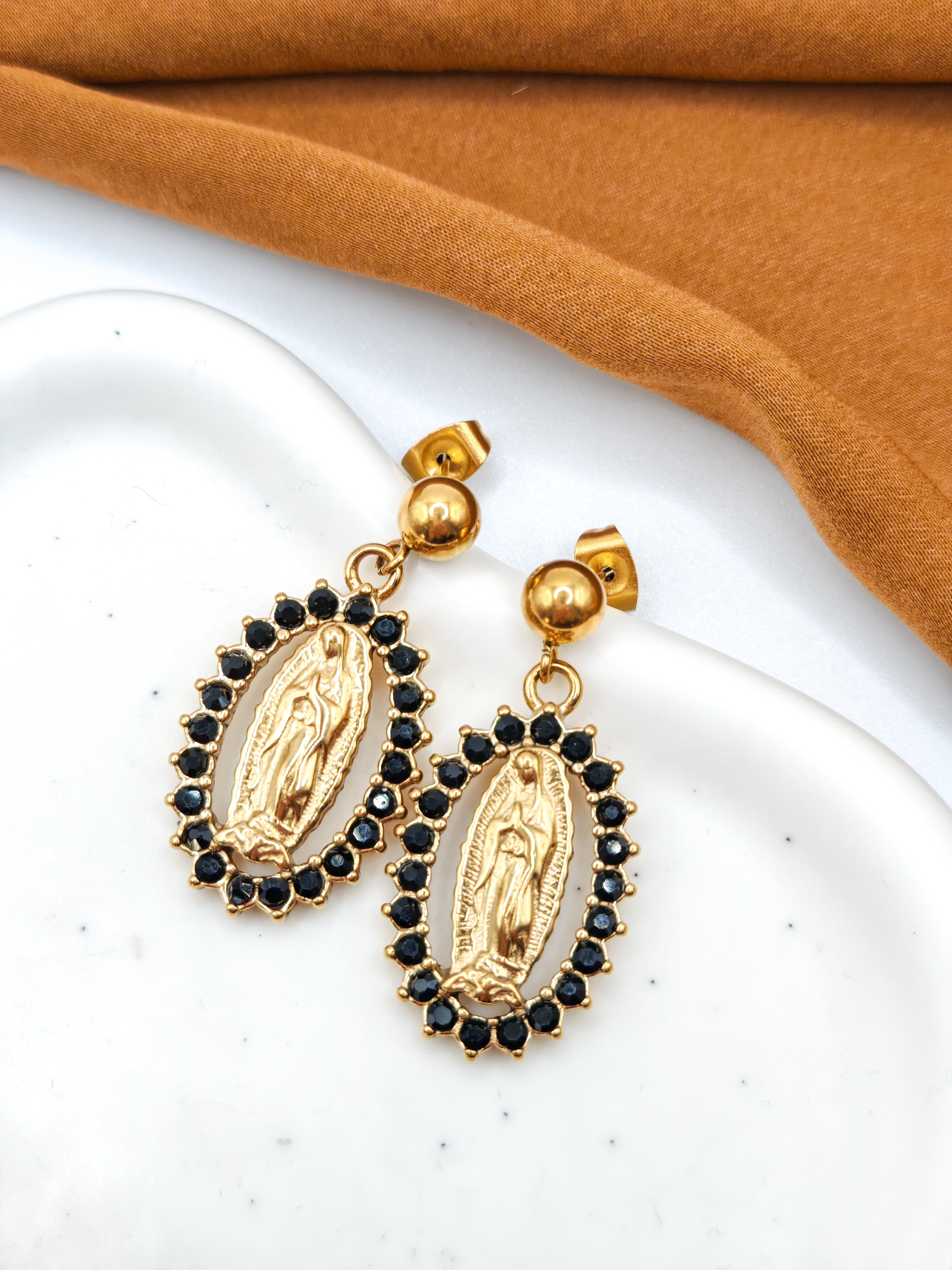 Boucles d'oreilles RADIANCE - black & fushia