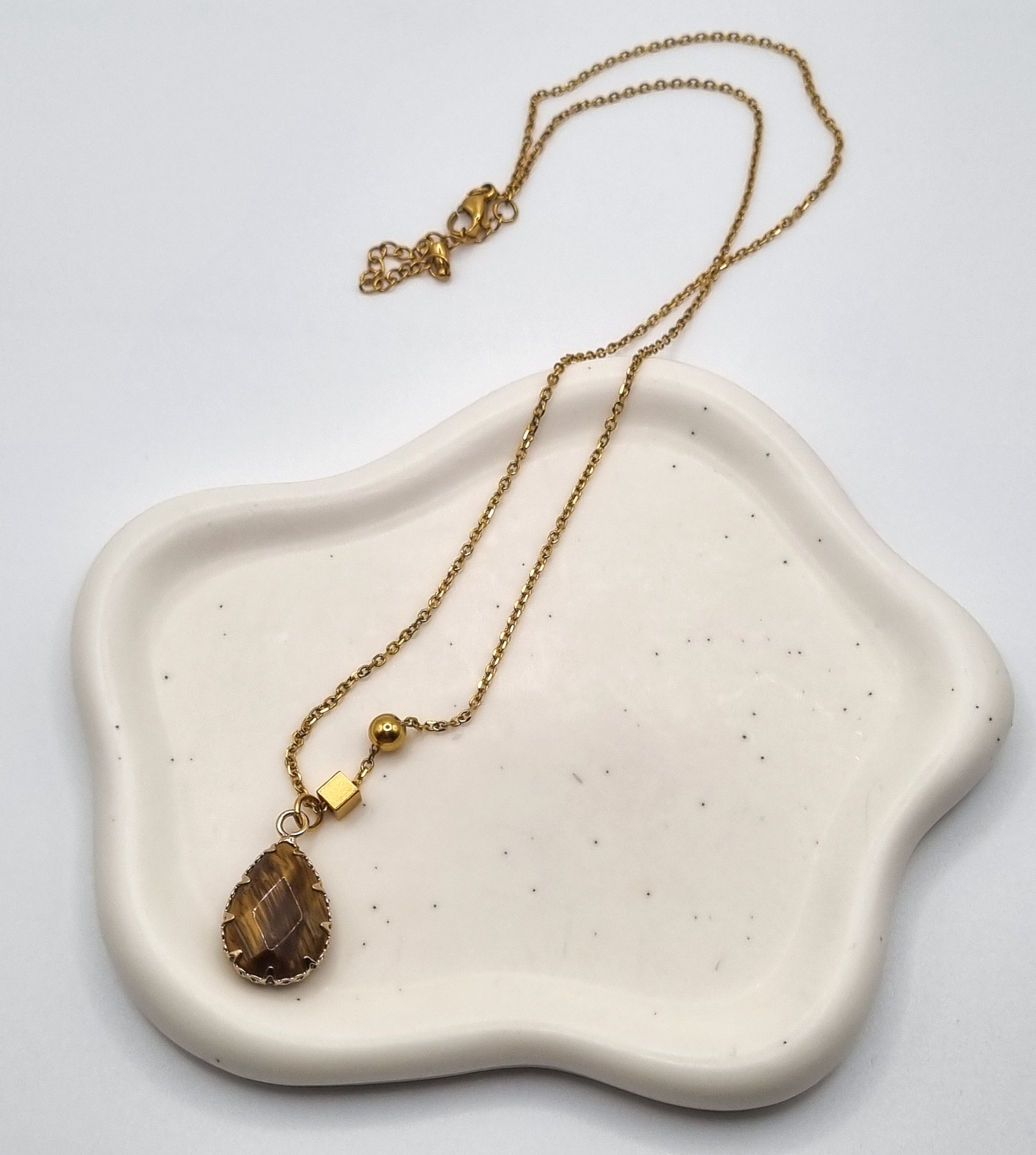 Collier pierre œil de tigre