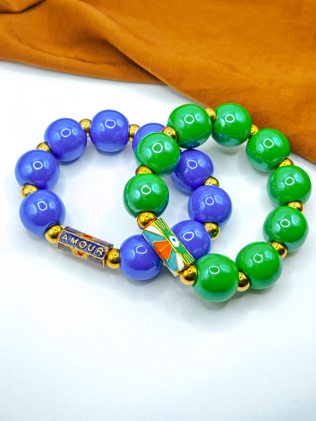 Bracelets AMORA ORIGIN - indigo & green