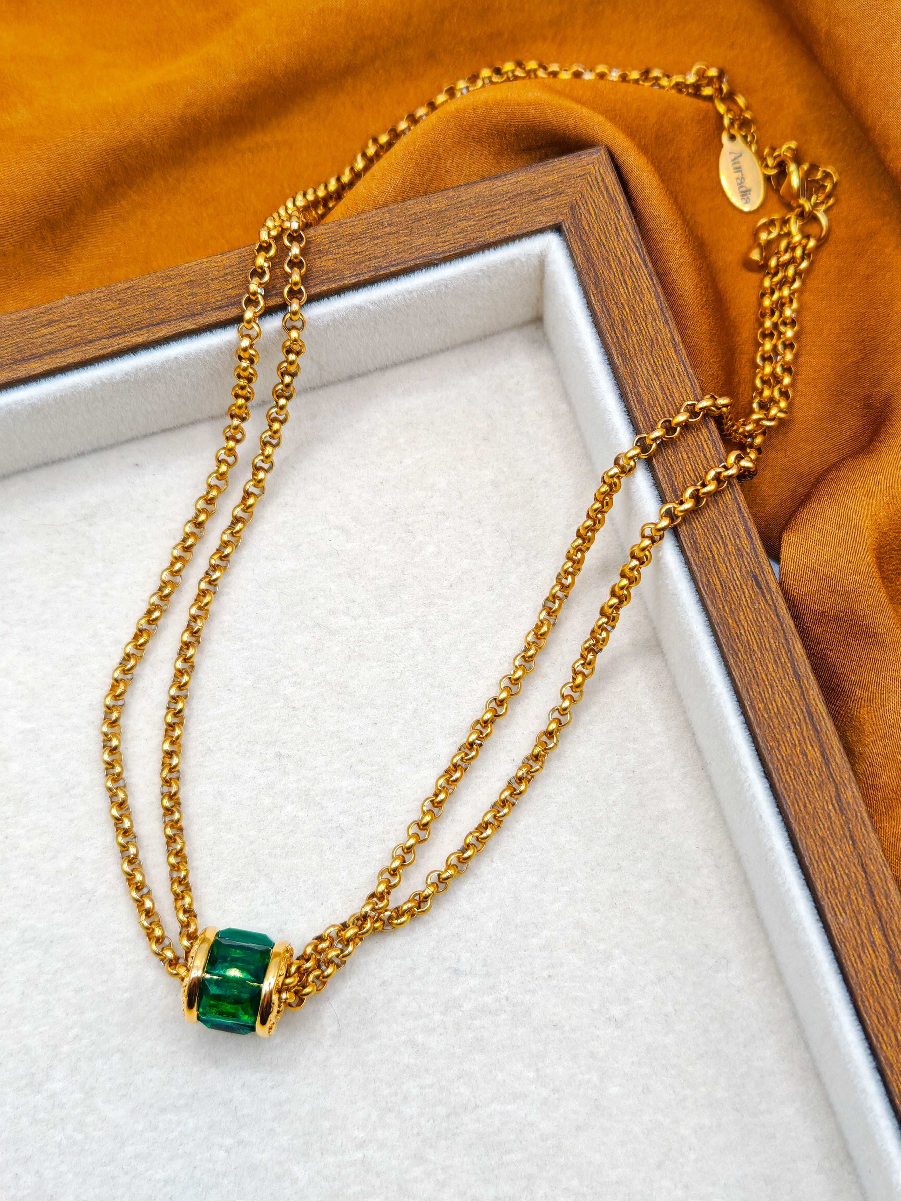 Collier Radiance - green & black