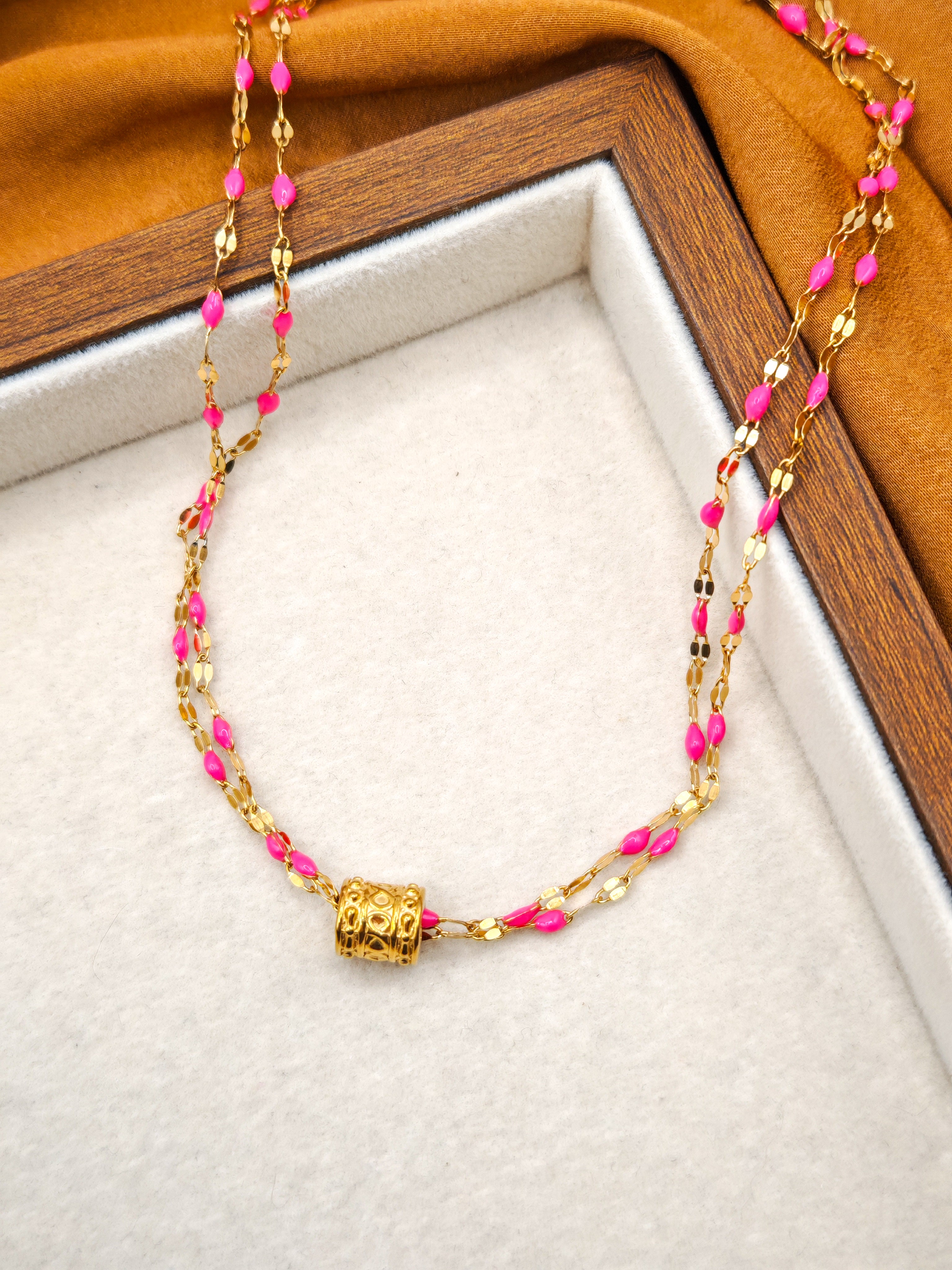 Colliers SUNSET -  baby pink & fushia & purlpe