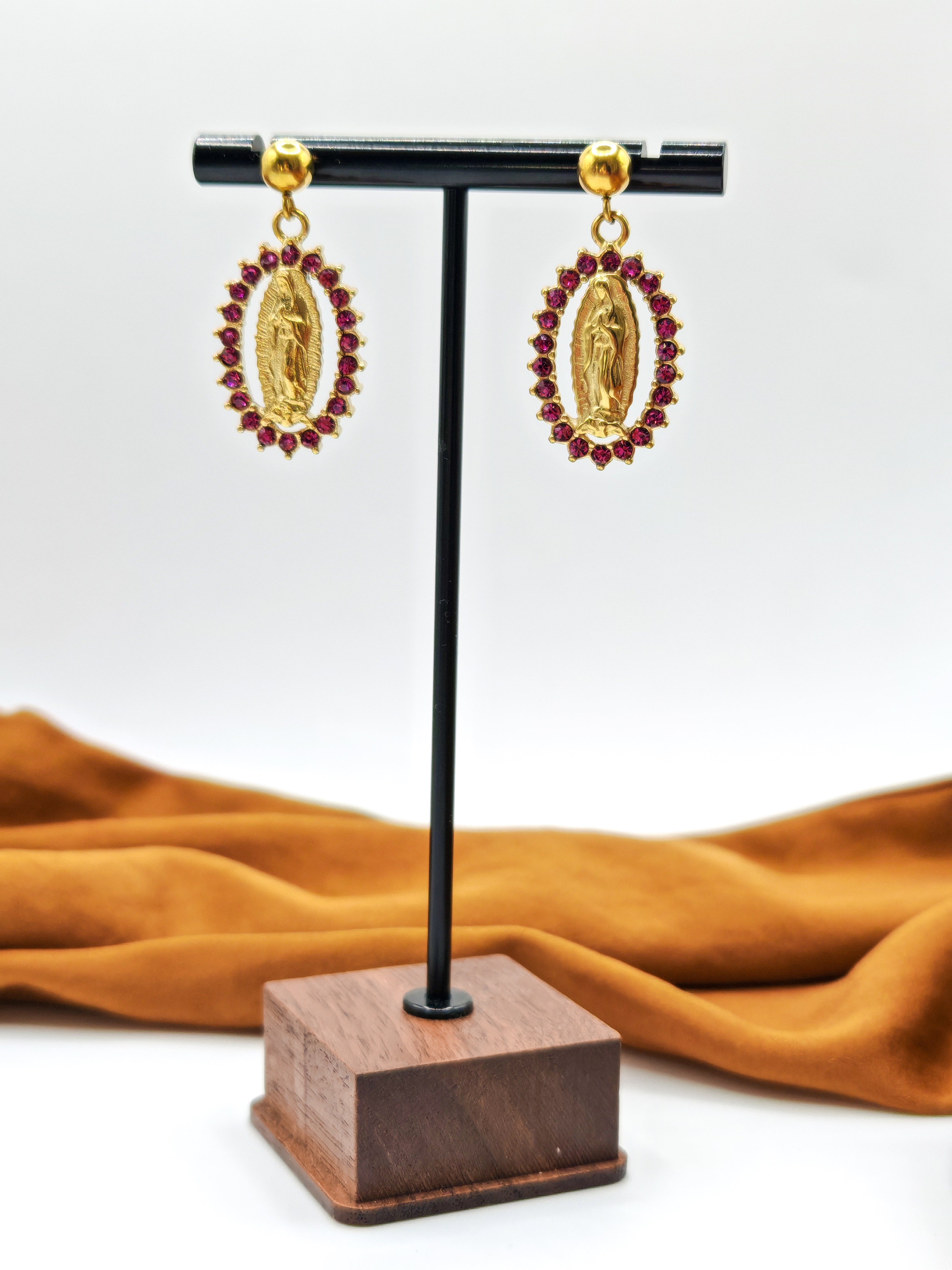 Boucles d'oreilles RADIANCE - black & fushia