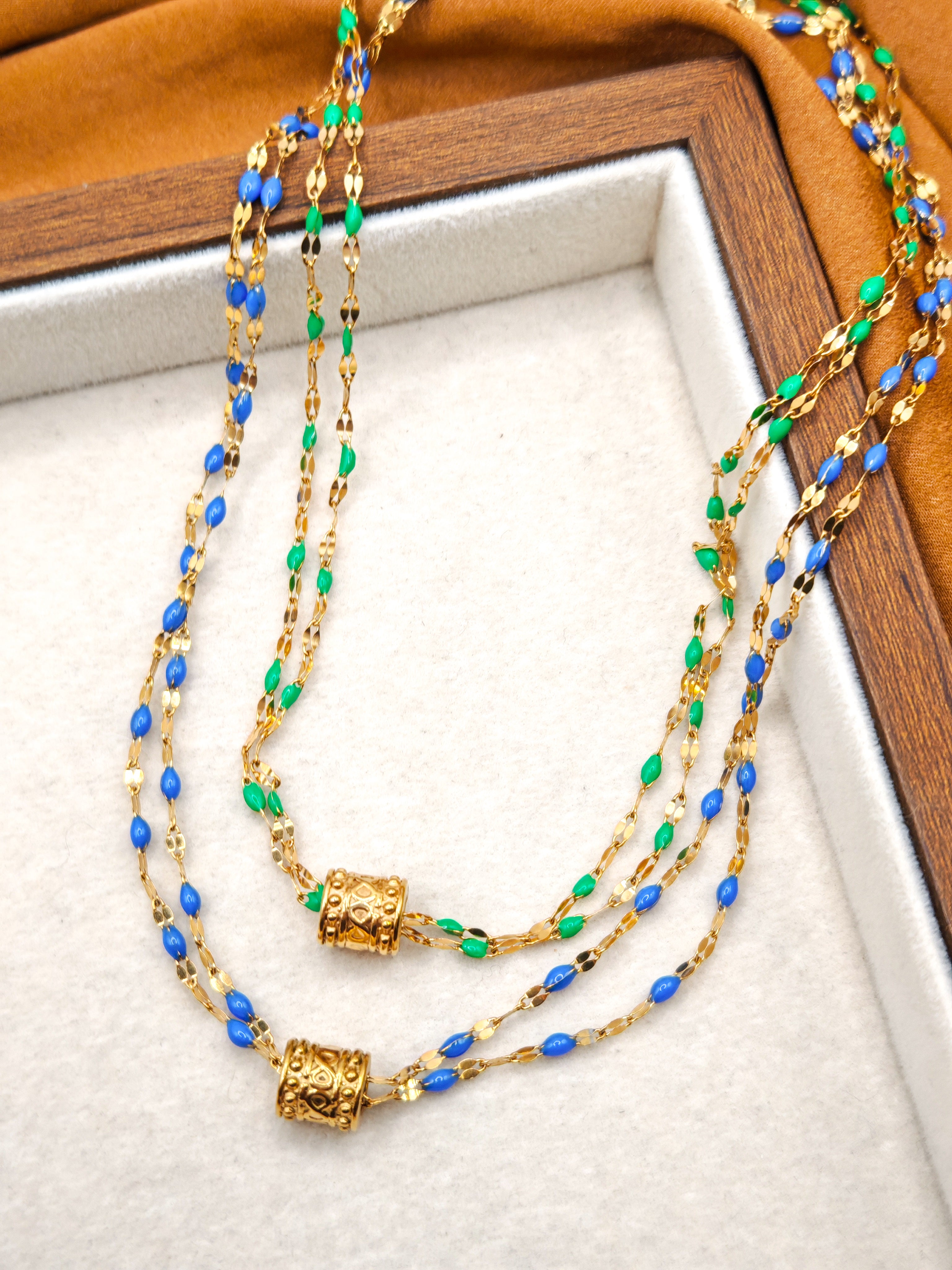 Colliers SUNSET -  indigo & green