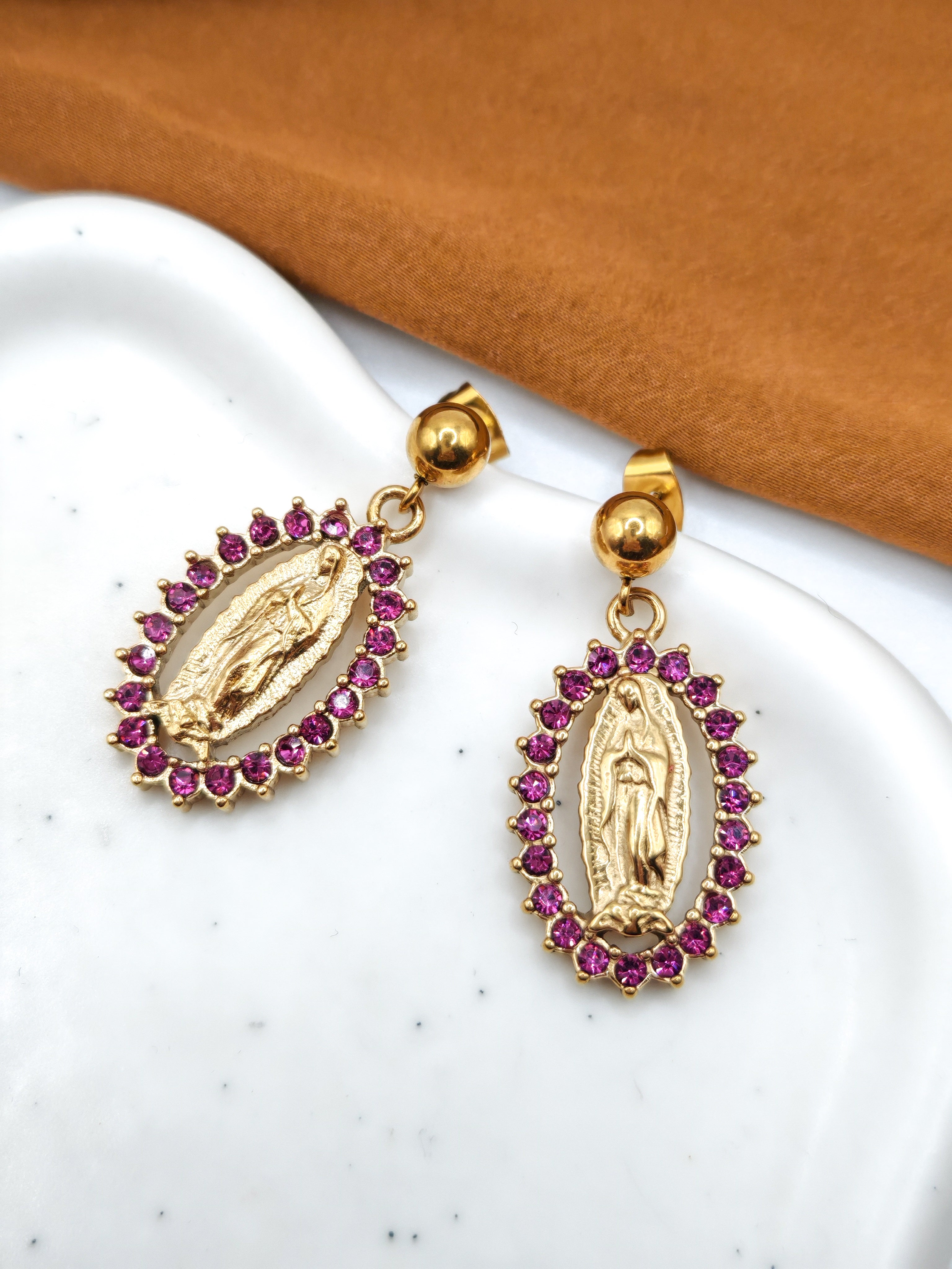 Boucles d'oreilles RADIANCE - black & fushia